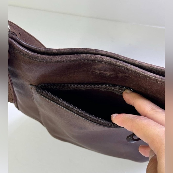 Fossil Vintage Crossbody Purse Leather Brown Saddle Bag - Picture 3 of 10